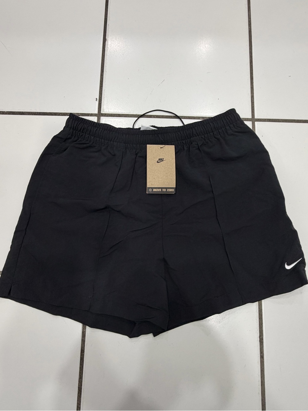 Nike Men’s Black Athletic Shorts with White Swoosh